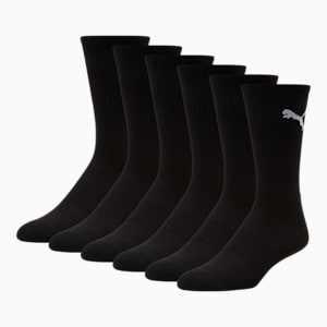 Half-Terry Crew-Length Men's Socks [6 Pack], BLACK / WHITE